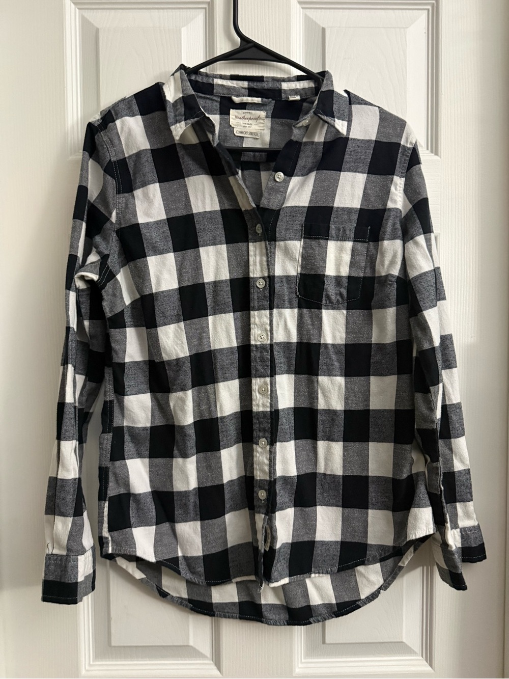 Weatherproof Vintage Black & White Buffalo Check Button-Down Shirt